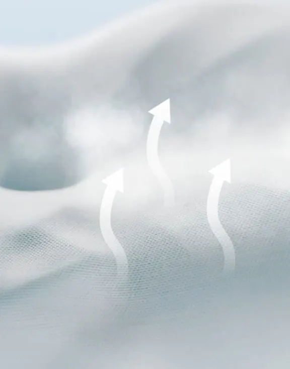 Breathable layer releasing warm air